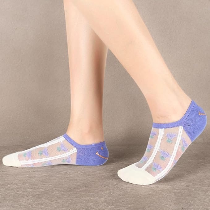 Benefeet Sox Sheer No Show Socks Women Girls Cute Thin Mesh Low Cut Liner Socks for Loafers Boat Shoes