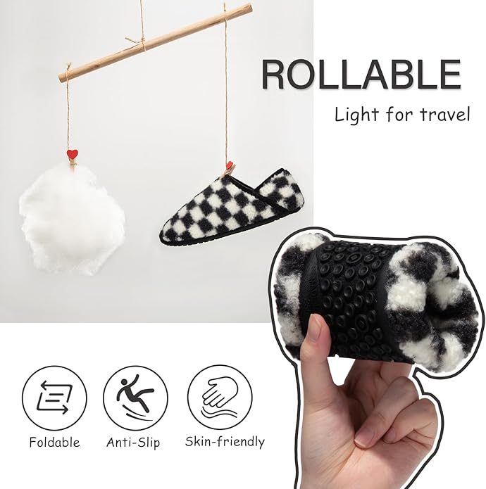 ATHMILE House Slippers for Women Men Indoor Barefoot Slippers Socks Furry Slip on House Shoes Cozy Comfy Slippers for Home Bedroom Travel Yoga