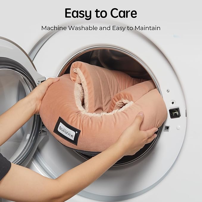 BALANCE 2 in 1 Cat Bed Cave for Kittens and Small Dogs, Cat Tents for Indoor Cats, Covered Cat Beds with Removable Cushion, Calming Cat Nest, Cat Hideaway, Washable Cat House with Non-Slip Bottom