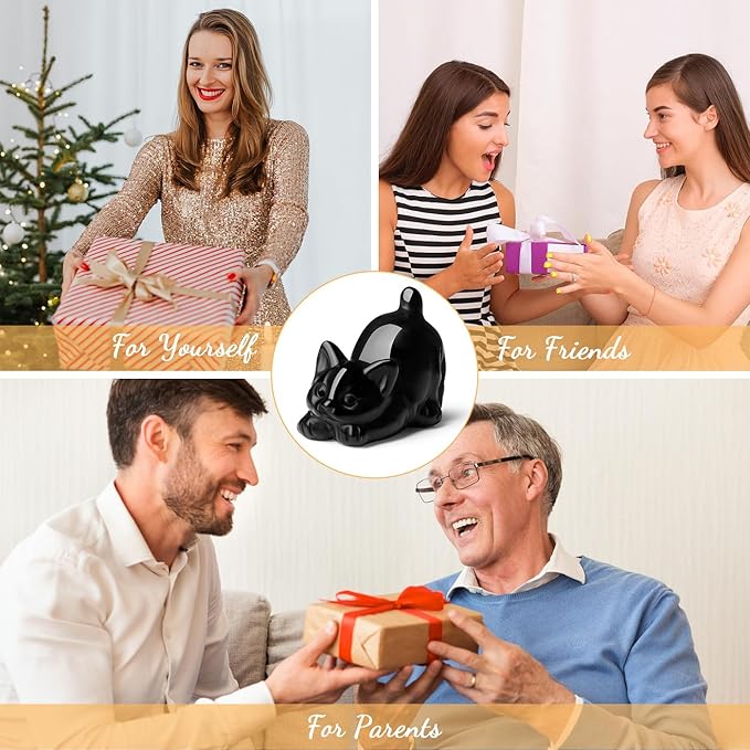 Black Obsidian Cat Statue Crystals and Healing Stones Carved Room Home Decor Figurines for Office Lazy Sculpture Stone Crystal Cute Art Decoration Gemstones Gifts for Cat Lovers Women Teacher