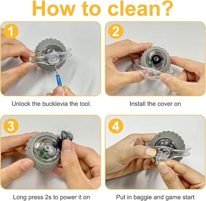 Interactive Cat Toys for Indoor Cats Kitten Puppy, Automatic Motion Cat Toy in Pouch Fast Rolling Ball in Play Mat Hide and Seek Mouse Catching Game with Chirping Stimulation, LED Lights, Auto On/Off