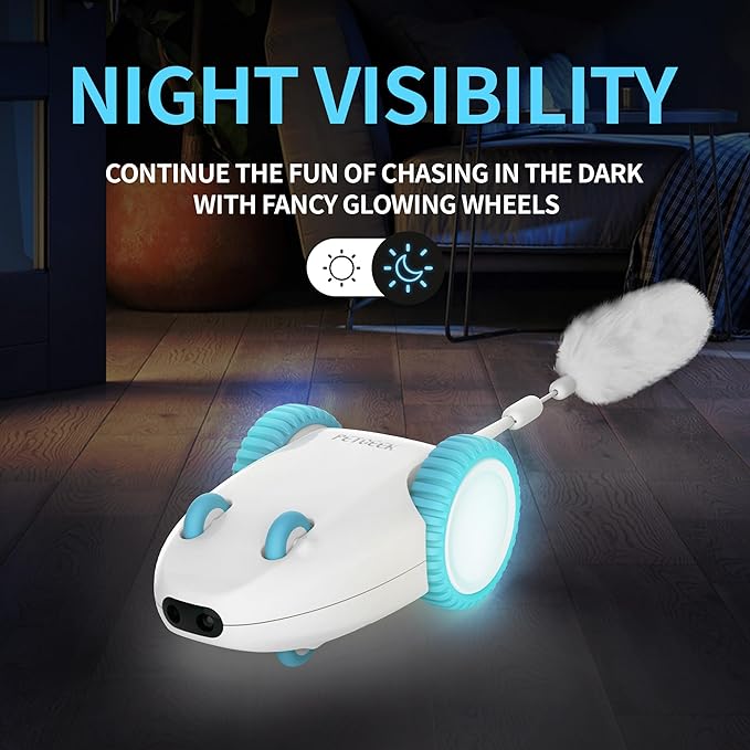 PETGEEK Automatic Cat Mouse Toys Interactive Cat Toys for Indoor Cats, Smart Sensing Moving Squeaky Mouse Cat Toys, USB Rechargeable Best Gift for Birthday, Thanksgiving, Christmas, New Year