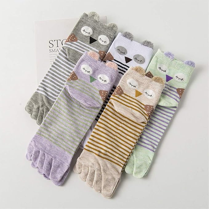 Benefeet Sox Funny Toe Socks Women Five Finger Socks Girls Cute Toe Seperated Cotton Socks Running Athletic Christmas Gifts