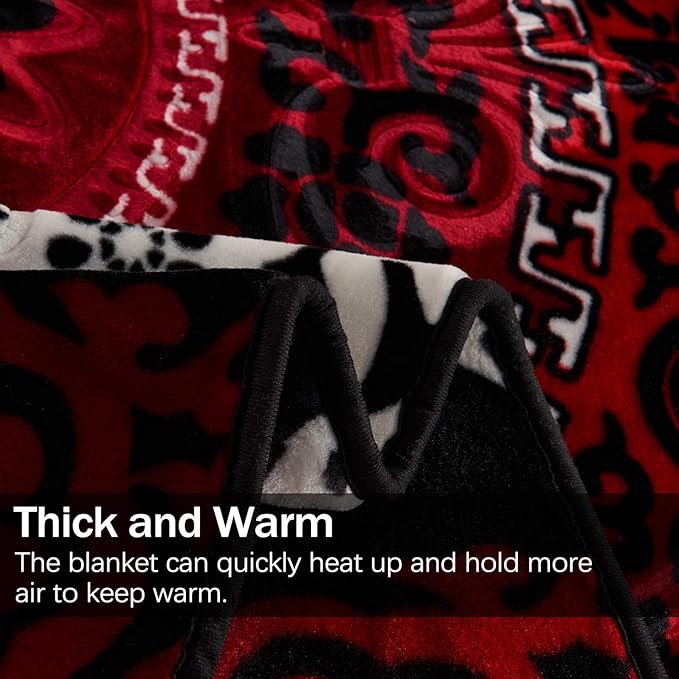 JML Fleece Blanket King Size, Heavy Korean Mink, 85 X 95 Inches, 9 Lbs, Soft and Warm, Thick Raschel Printed Mink Blanket for Autumn, Winter, Bed, Home, Gifts, Printed Pattern