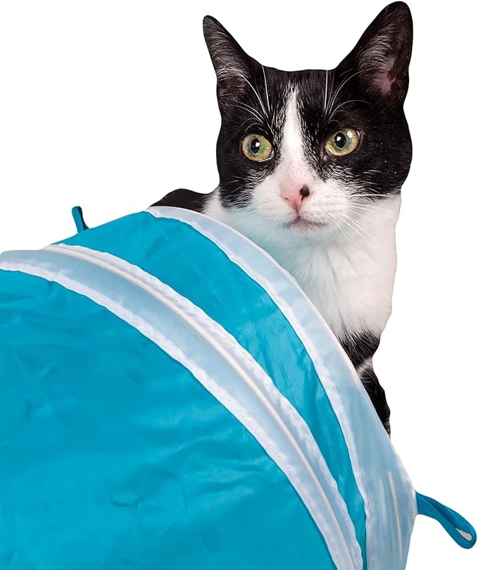 Pet Life ® 3-Way Kitting-Go-Seek Interactive Collapsible Passage Kitty Cat Tunnel