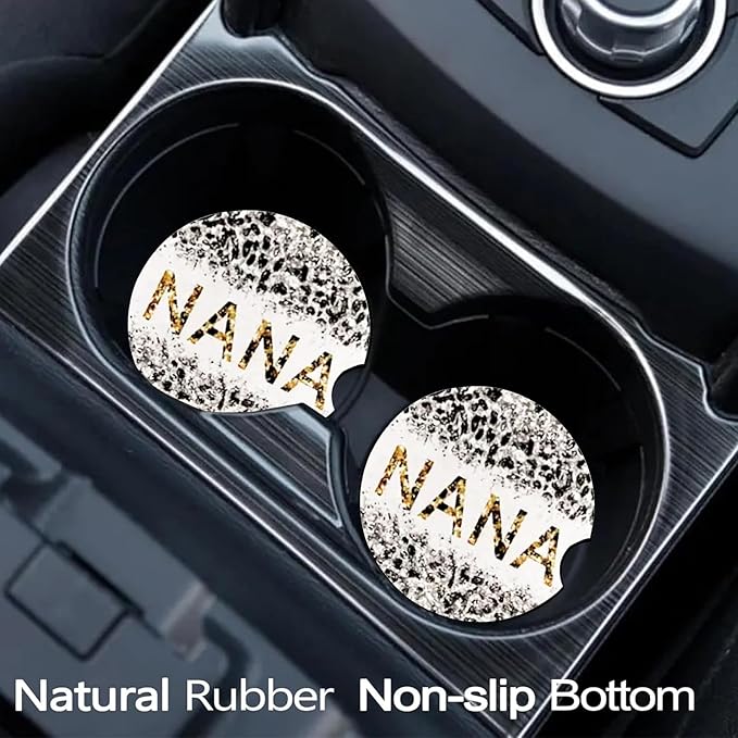 Car Coasters for Cup Holders,2 Pack Nana Gifts Car Cup Holder Coasters,Nana Gifts for Grandma Birthday Gifts for Nana from Granddaughter Grandson Grandchildren Grandkids Nana Gifts