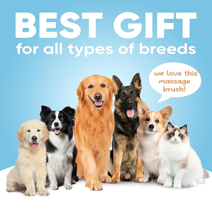 Extra Wide Undercoat Rake for Dogs and Cats, Pet Grooming Brush with Nail Clipper to Remove Loose Fur, Professional Dematting & Deshedding Comb for Tangled Hair (Large)