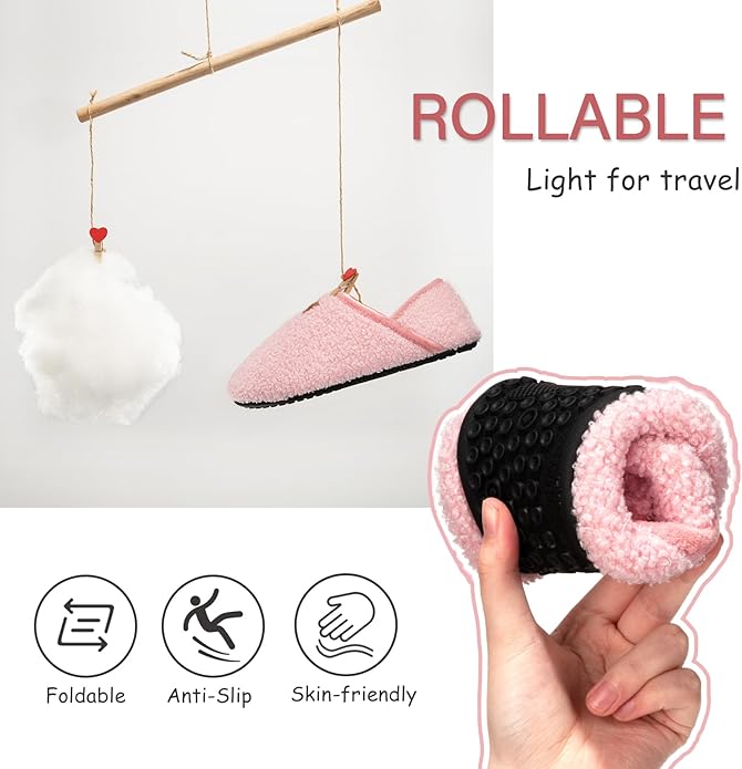 ATHMILE House Slippers for Women Men Indoor Barefoot Slippers Socks Furry Slip on House Shoes Cozy Comfy Slippers for Home Bedroom Travel Yoga