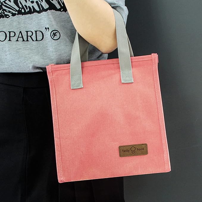 2pcs Pink Lunch Bag Insulated, Lunch Box Bag, Reusable Lunch Tote Bag, Lunch Box Container Bag Insulated for Women, Men, Work, Office, Travel