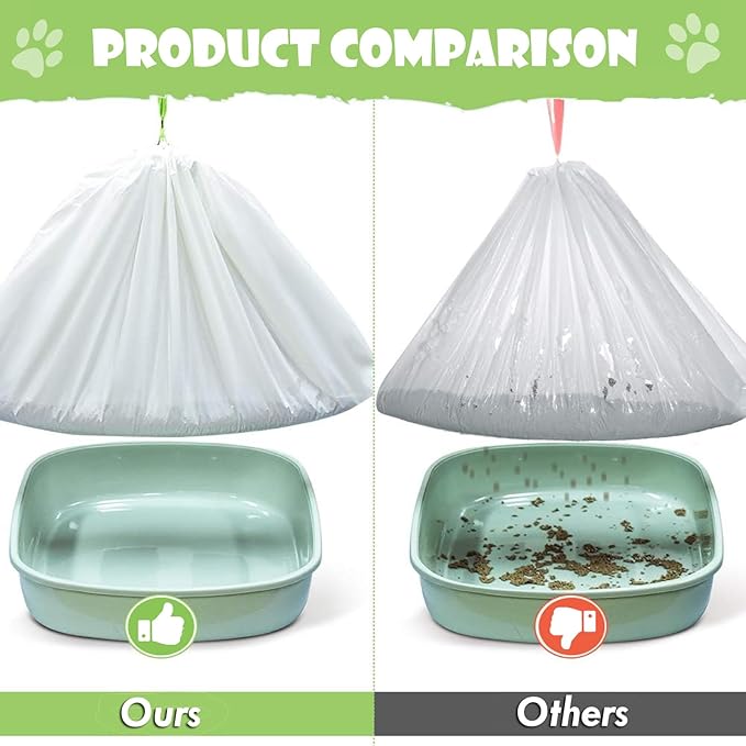 21 Count Cat Litter Box Liners,37x18 inch Heavy Duty Self-Cleaning Cat Litter Bags with Drawstring,Disposable Tear-resistant Poop Bag for Pets