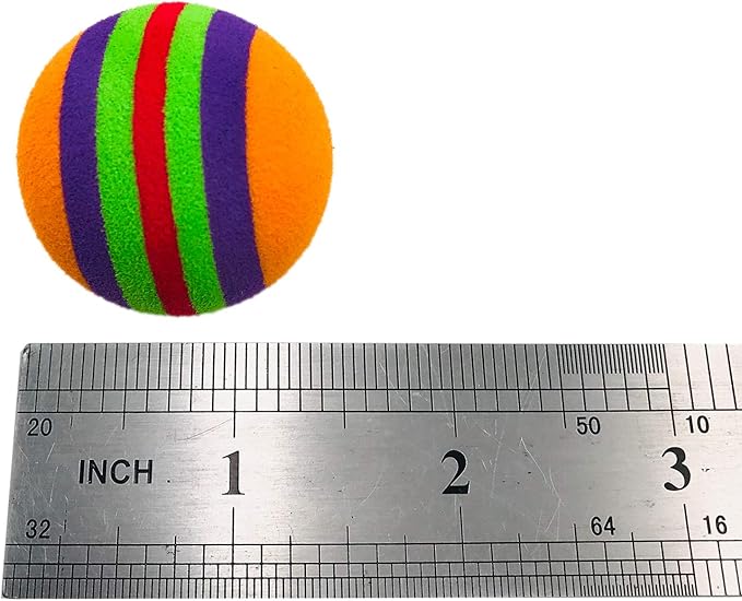 PET SHOW 15pcs 1.4" Interactive Cat Toy Balls for Indoor Cats Colorful Rainbow Soft Foam Kitten Toys Ball for Small Dogs Puppies Quiet Playing Stuff