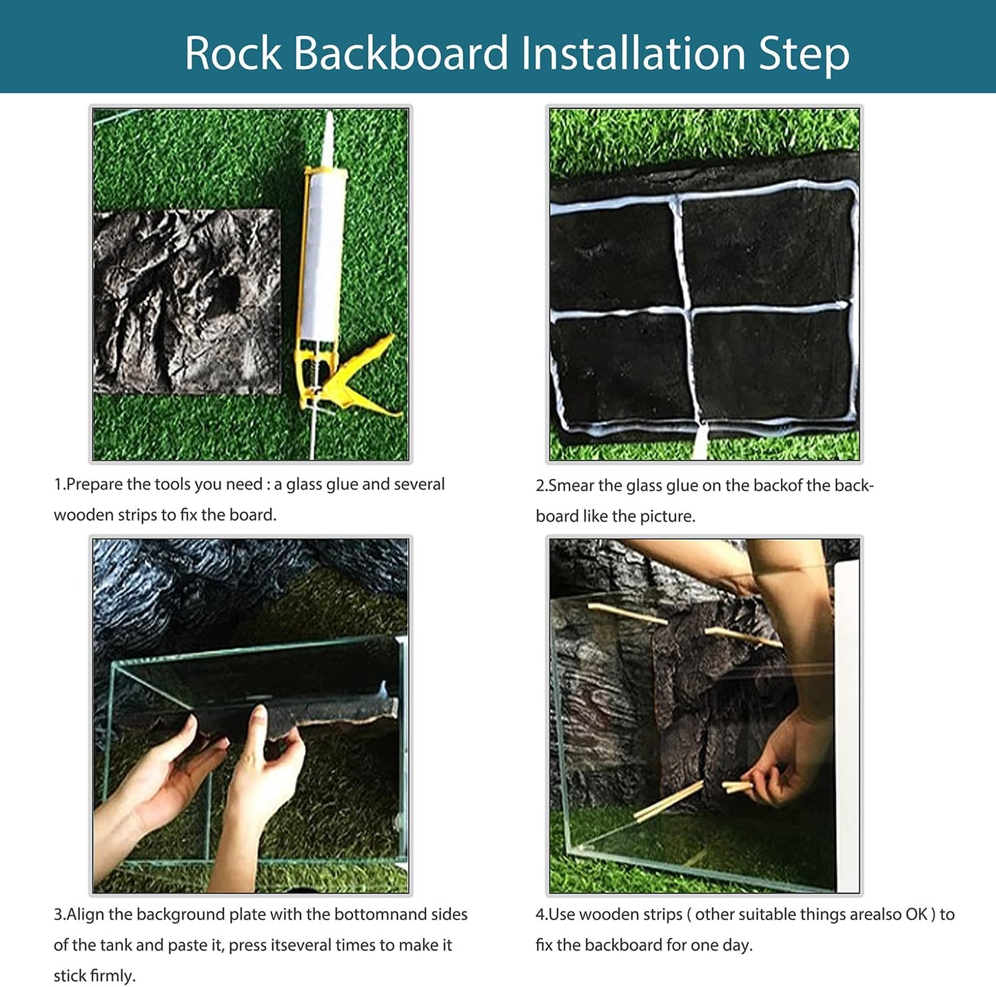 4pcs Rock Terrarium Background,3D Reptile Tank Background Board,Amphibian Stereo Backdrop Wall,Lizard Snake Gecko Spider Chameleon Turtle Fish pet silo Background Decorative Panel