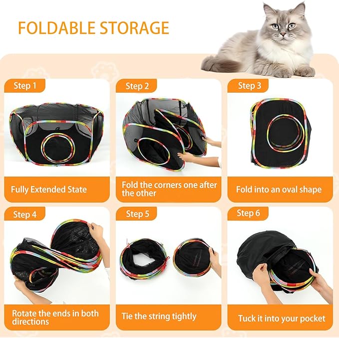 Cat Tunnels for Indoor Cats, Cat Tubes and Tunnels, Catio Outdoor Cat Enclosure, Portable Cat Tents for Outside, Kitten playpen, Small Animal Playpen