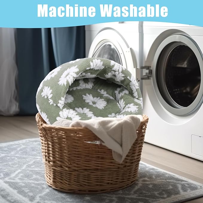 Dog Beds for Small Dogs, Cat Bed Cave, Washable Cute Cat Bed, Cozy Nook Pet Bed for Dogs or Cats, Anti-Slip Puppy Bed Fits up to 22 lbs Pets(White, 24" x 24")