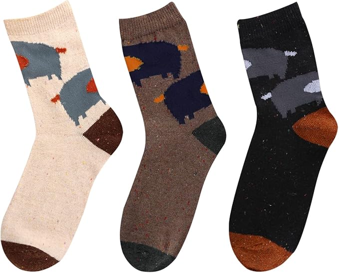 Benefeet Sox Cute Wool Socks for Women Girls - Fun Animal Cat Winter Warm Boot Casual Crew Thermal Hiking Socks