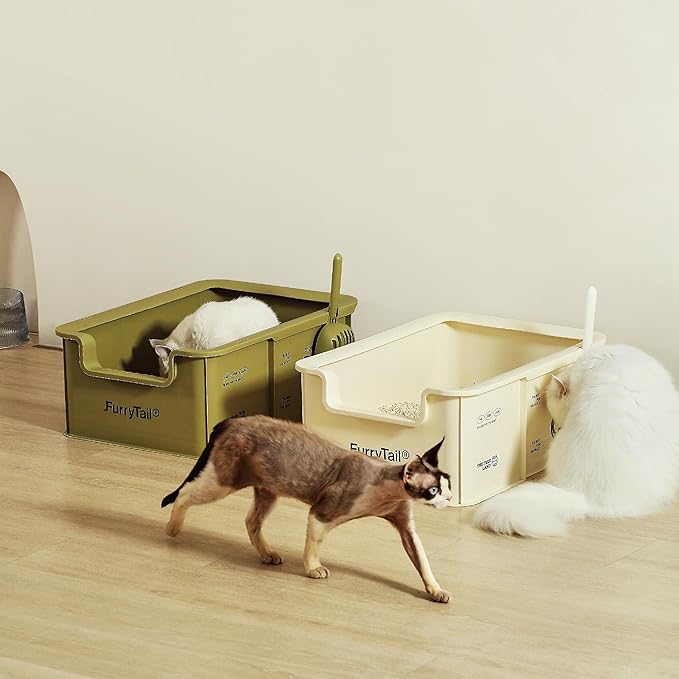 Camp Open Rimmed Large Cat Litter Box (Green)