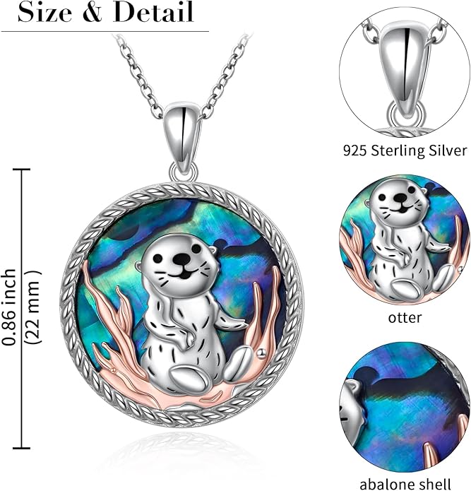 Alphm 925 Sterling Silver Chicken Capybara Raccoon Highland Cow Axolotl Necklace Cute Animal Necklace Jewelry for Women