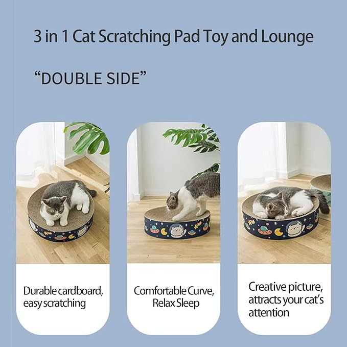 Potato Brothers-Pet Toys- Fetch Mate, Scratchers for Cat, Light Weight, Convenient for All Locations (Bowl-Shaped) Both Sides … (Dinosure)