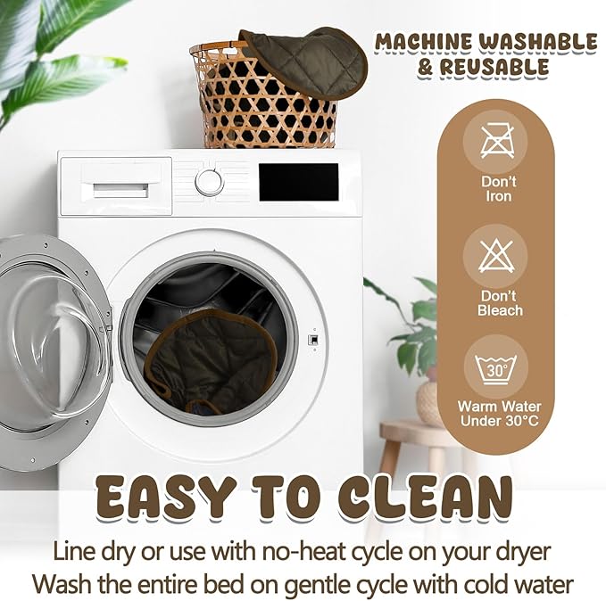 2 Pcs Cat Heating Pad Round 16 Inch Self Heating Cat Mat Washable Heated Cat Bed Anti Slip Cat Warming Pad Pet Bed Mat for Kennel Dog Crate Indoor Outdoor(Coffee,16 Inch)