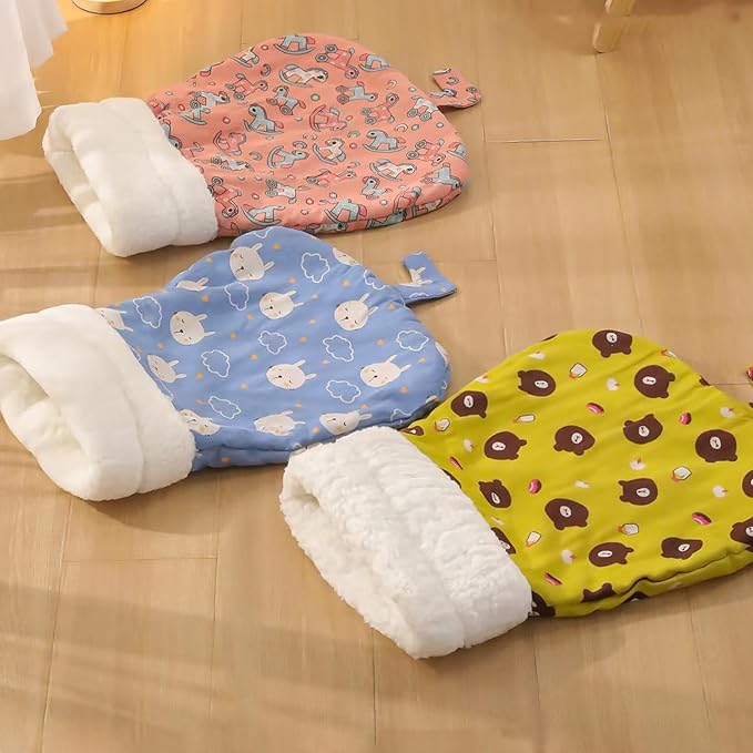1PC Cat Sleeping Bag,Cat Sleeping Bag for Indoor Cats,Warm and Cozy Cat Sleeping Bag,Cat Winter Sleeping Bags, 360° Wrap Self Warm Cat Cave Bed Suitable for Pets Under 7.5 kg/16LB(Blue)