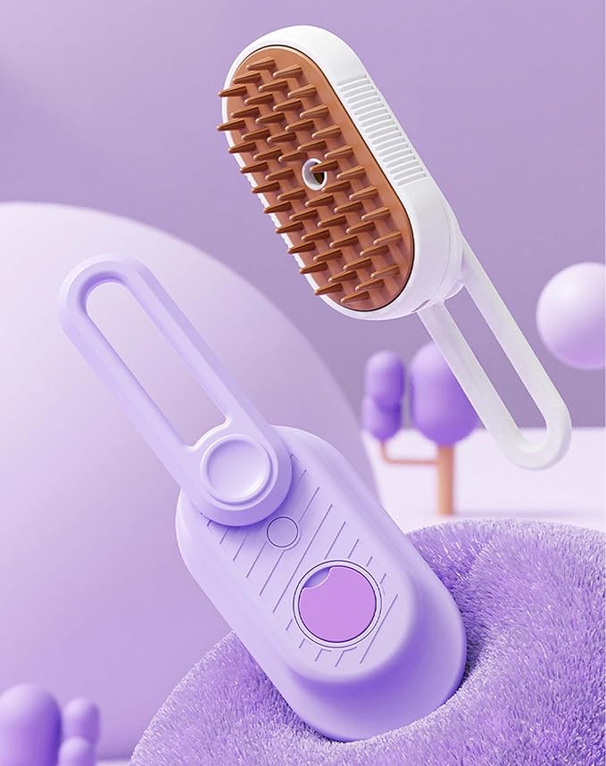 Cat Steam Brush for Shedding, Steam Brush for Indoor Cats, Water Brush, Cat Spray Mist Massaging Brush, Pet Hair Removal Brush, Suitable for Cats, Dogs and Rabbits, Cat Cleaning Brush