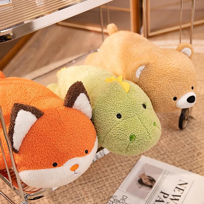16 Inch Plush Orange Fox Stuffed Animal Hugging Pillow Cuddly Plushies Toy Huggable Anime Gifts for Kids and Lovers