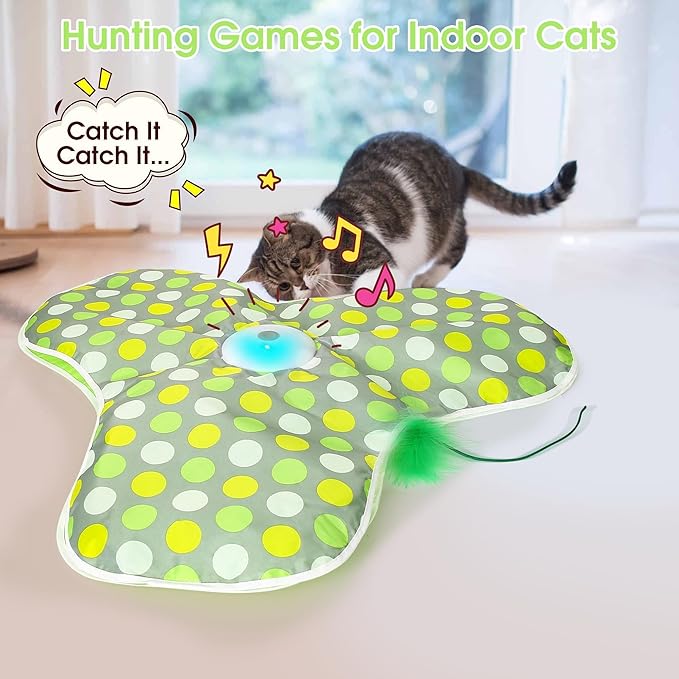 Cat Toys for Indoor Cats, Interactive Cat Toys for Kitten, Chirping & Motion Activate Automatic cat Toys, Cat Hunting Game Hide and Seek for Bored Adult Cats