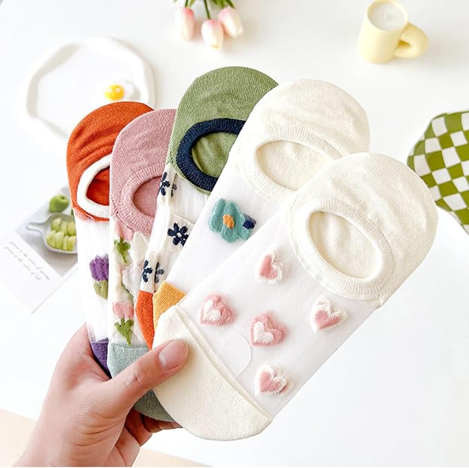 Benefeet Sox Sheer No Show Socks Women Girls Cute Thin Mesh Low Cut Liner Socks for Loafers Boat Shoes