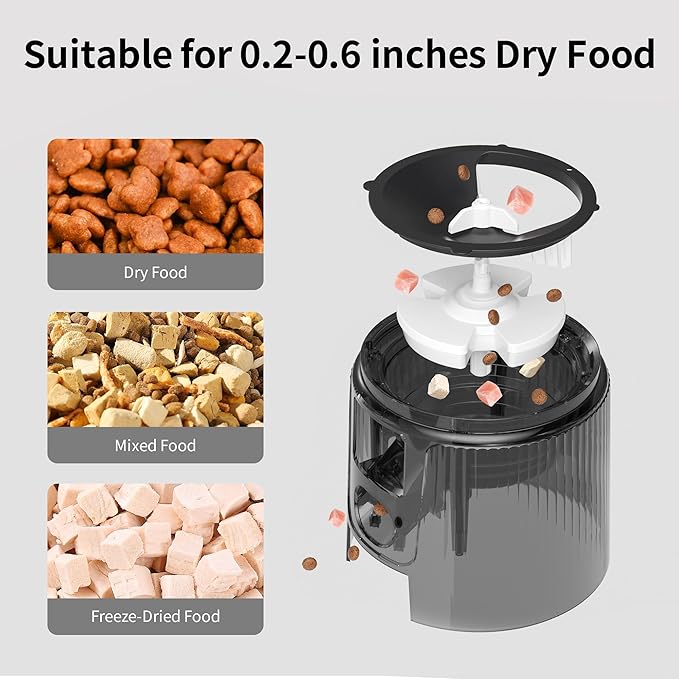 Petory Automatic Cat Feeder - 2.4G WiFi 10 Meals Automatic Cat Food Dispenser with Slow Feeding for Cats and Small Dogs, Dual Power Supply Including Desiccant Bag
