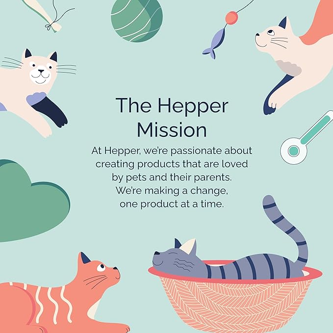 Hepper Cat Nest - Washable Cat Bed with Removable Fluffy Fleece Liner - Cozy Comfy Calming Cat Bed Round Shape - Cat Warming Bed - Donut Cat Bed Desk Ready - Small Cat Bed for Indoor Cats