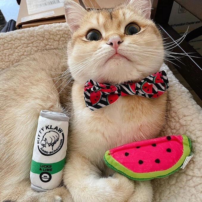 Huxley & Kent Plush Cat Toy | Kitty Klaw Licks & Lime | Nappy Hour Strong Catnip Filled Cat Toy | Plush Interactive Kitten and Cat Toy with Catnip and Crinkle | Kittybelles