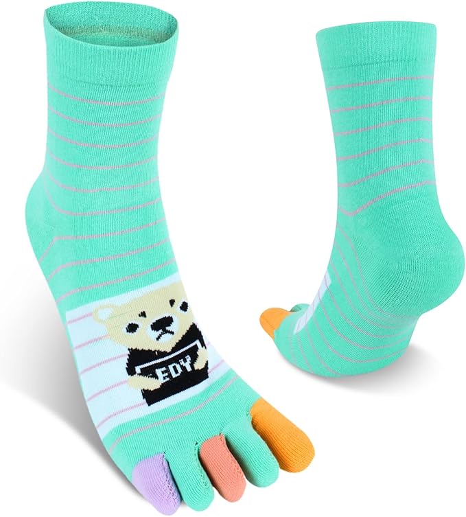 Benefeet Sox Toe Socks Women Men Cute Cat Five Finger Socks for Girls Colorful Cotton Ankle Athletic Running Socks with Toes