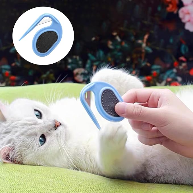 2 PCS Pet Grooming Tool Professional Dematting Comb Dog Detangler Brush Hair Grooming Tool Dog Undercoat Rake Grooming Rake for Grooming - Cuts Through Matts & Tangles with Ease(Blue、Green)