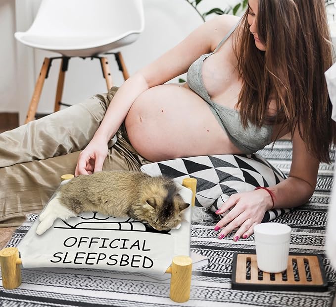 Cozy Official Sleepsbed Cat Beds, Wooden Hammock Bed for Indoor Cats, All Seasons Comfort, Cat Bed Also Suitable for Small Dogs, Pet Beds