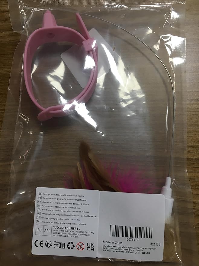 Cat Teaser Wand Toy, Cat Teasing Wand Collar Silicone Adjustable Cat Wand Toy Feather with Bell Cat Interactive Teaser Toys for Indoor Cat Kittens Playing Exercise (Pink)