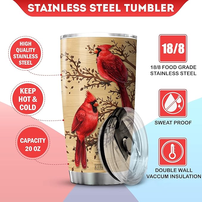 Cardinal Bird Stainless Steel Tumblers Those We Love Dont Go Away They Fly Beside Us Everyday Loss Of Loved One Sympathy Gift Insulated Stainless Steel Cup Gifts