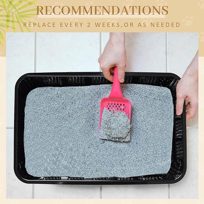 30 Pcs Disposable Litter Boxes for Growing Cat 3 Sizes Cat Litter Trays Plastic Kitten Litter Pan for Kitty Kittens Guinea Pig Pets Travel Home Toilet, Black