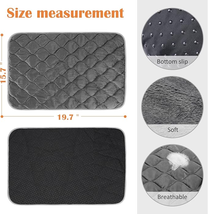 ULIGOTA Self Warming Cat Bed Self Heating Cat Mat Thermal Pet Bed Mat Self-Warming Dog Crate Pad 20"x16"