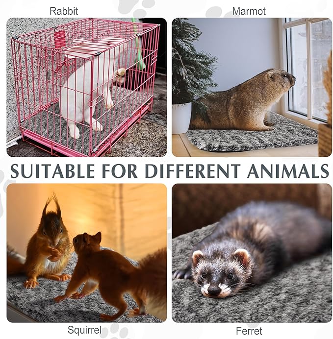 Photect 4 Pack Self Warming Cat Bed Self Heating Dog Cat Pad Extra Warm Thermal Cat Pad Washable Pet Kennel Pad Crate Bed Mat Removable Cover Non Slip for Indoor Outdoor Pets(Gray,16 x 20 Inch)