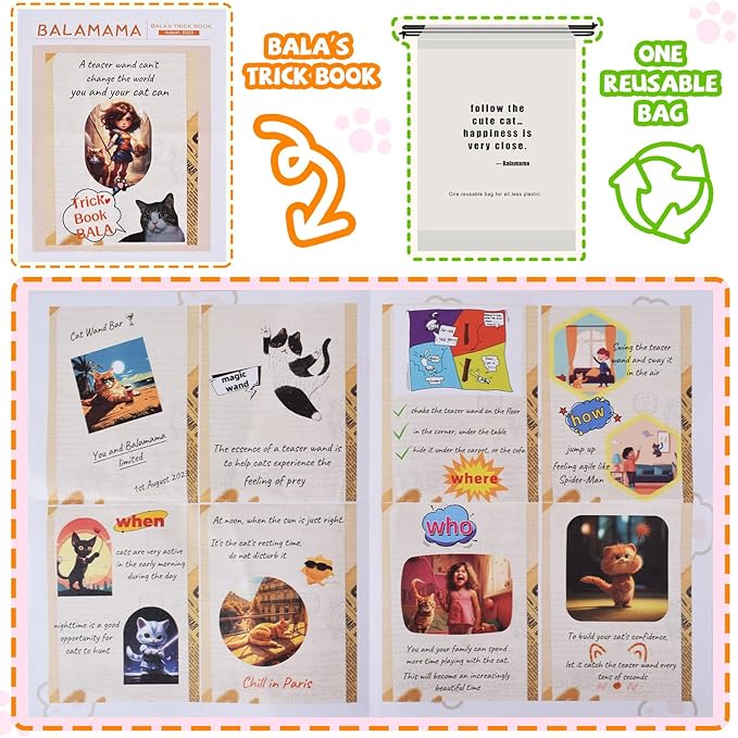 Premium Interactive Cat Wand Toy, Indoor Toy for Kittens and Cats, Educational Feather Cat Toy with Real Feathers.