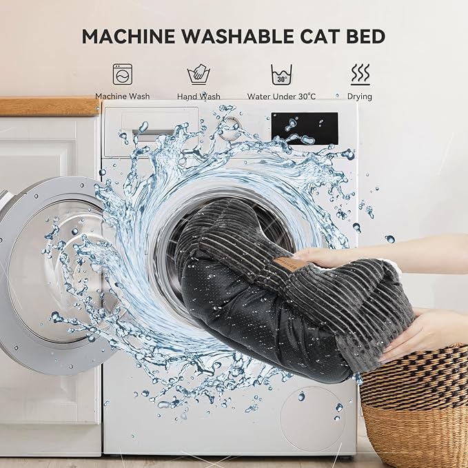 Cat Dog Bed for Pets, Rectangle Pet Bed Gift for Puppy and Kitten, Machine Washable Calming Fluffy Pet Couch Sofa for Indoor Outdoor, Portable Soft Cat Bed with Non-Slip Bottom (Small, Dark Grey)