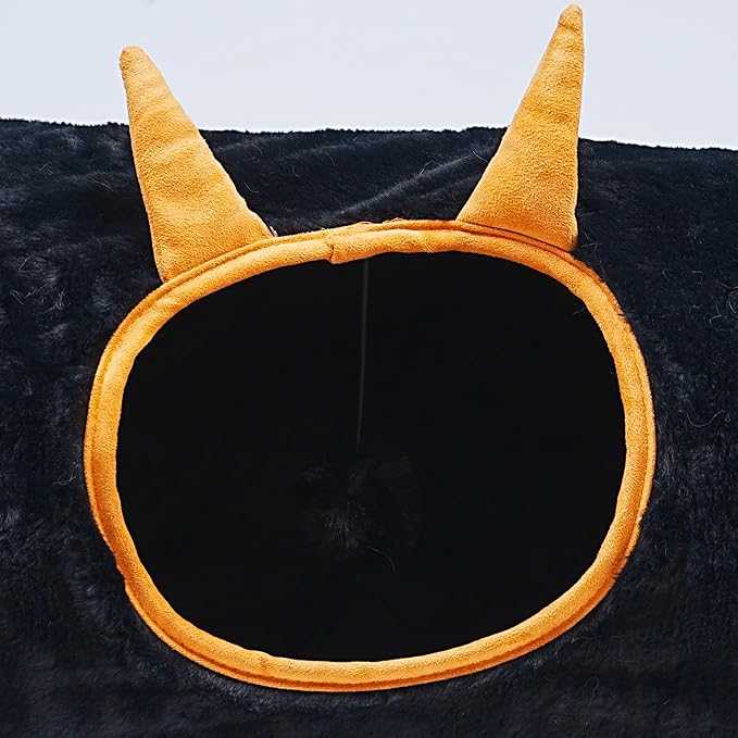 Luxurious Cat Tunnel,43" Straight Cat Tunnel Bed with Balls,Cat Toys for Indoor Cats,Collapsible Peekaboo Cat Cave for Kitten Toys(Gothic)