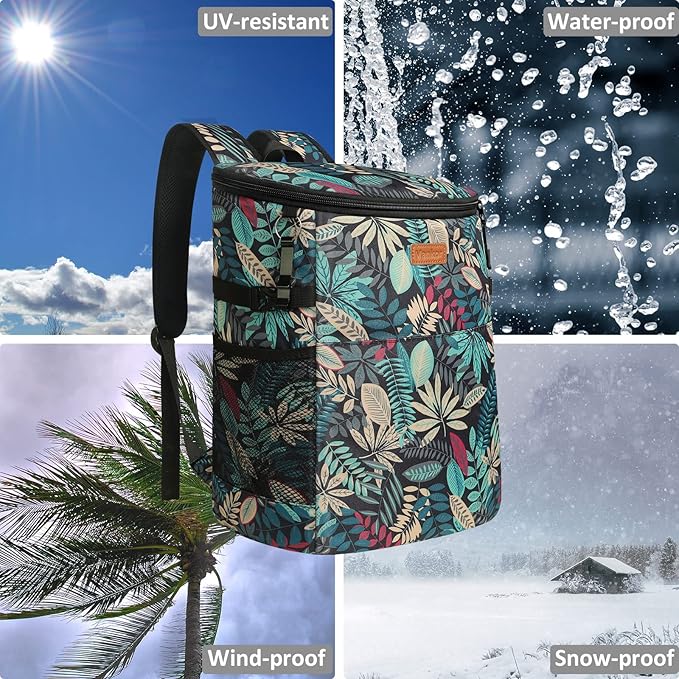 Camping Cooler Backpack 30 Cans, Soft Backpack Coolers Insulated Leak Proof Travel Cooler Bag Waterproof Lunch Picnic Beach Work Trip Thermal Bag Drink Beverage Beer Bag Cooler