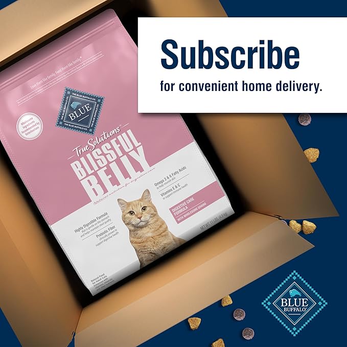 Blue Buffalo True Solutions Blissful Belly Digestive Care Natural Dry Food for Adult Cats, Chicken, 11-lb. Bag