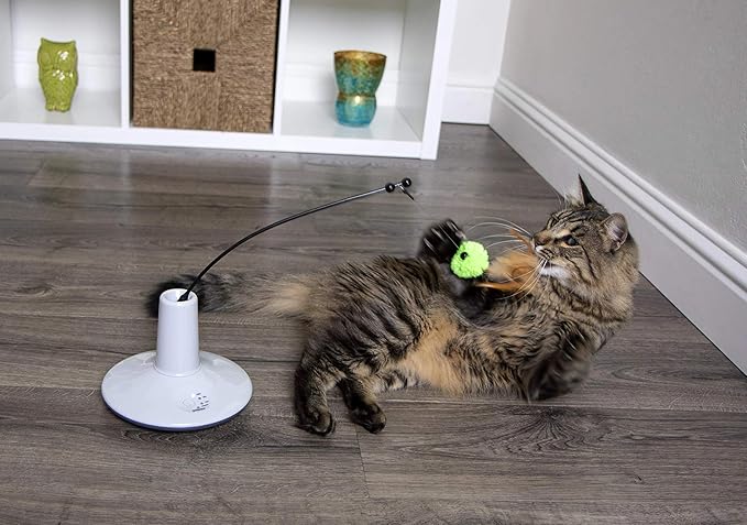 Petlinks Pure Commotion Electronic Motion Wand Cat Toy, Battery Powered - Gray/Green, One Size
