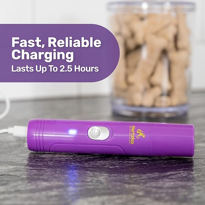 Hertzko Electric Cat & Dog Nail Grinder - Rechargeable Cat Nail Grinder & Dog Nail Grinder Small Dogs & Large Dogs Trimmer, Professional Pet Grooming Kit with USB Wire