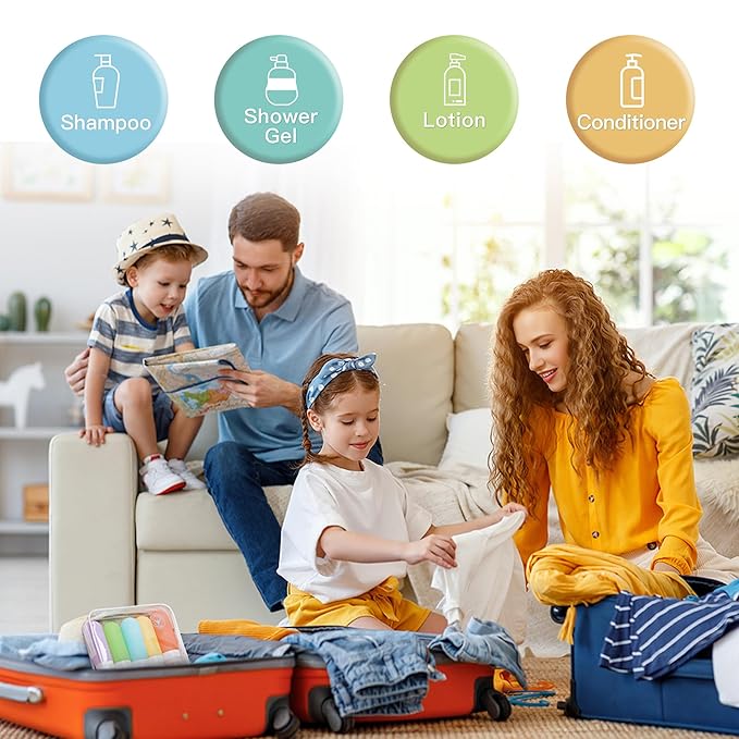 3oz Travel Bottles for Toiletries,Silicone Leak Proof Squeezable Travel Containers,TSA Approved Travel Essentials Bag for Shampoo Conditioner,5 Pack,White Pack