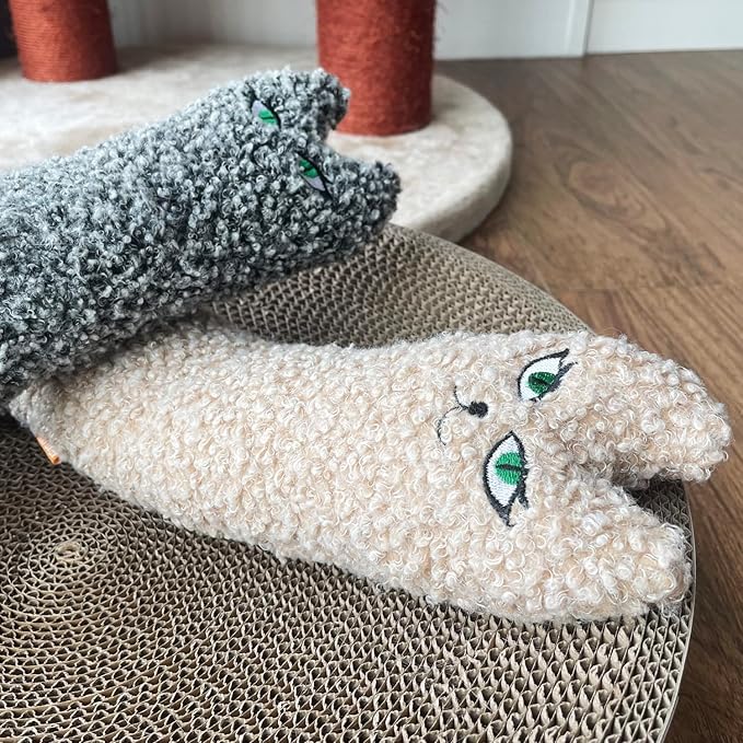 Catnip Silvervine Matatabi Pillow for Cats & Kittens,Cat Kicker Toy,Large Size Cat Pillow Soothing Plush Cat Toy(Grey).