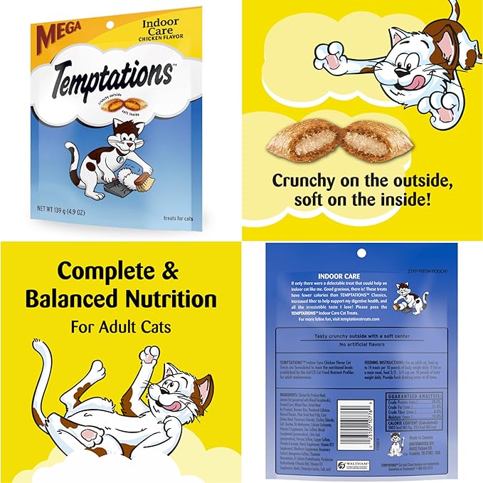 Dry Cat Food Mix Hairball Control Bundle (3.15 LB) and cat Treats Hairball Control Chicken(4.9 Oz) Bundle, Includes kit with 03 mouses Toy and a Pet Nutrition Booklet.