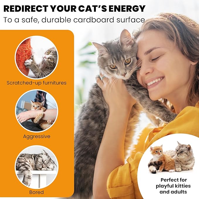 Cardboard Laptop for Cats - Scratcher with Mouse - Interactive Cat Toys for Indoor Cats - Kitten Supplies - Kitten Toy